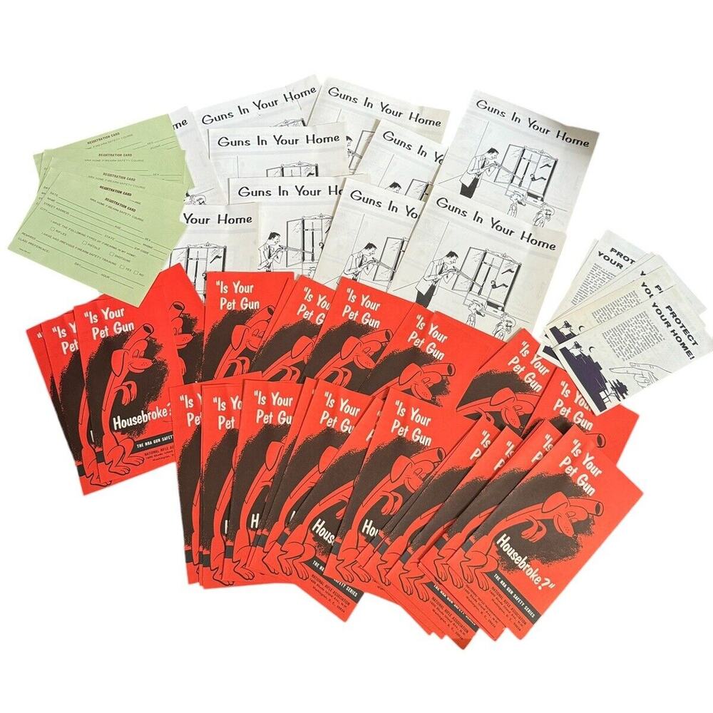 NRA VTG Shooting Safety Series Brochures Guns in Your Home Blooey Watch Dog READ